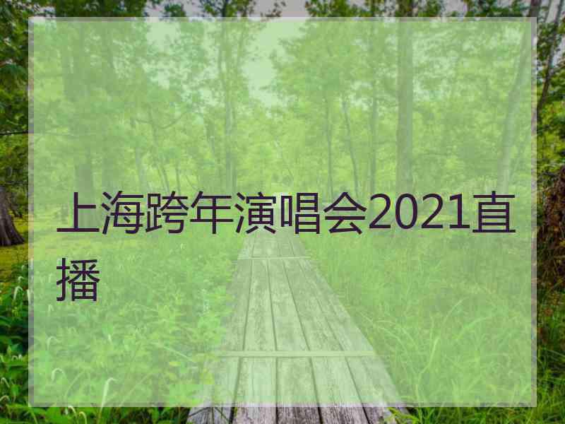 上海跨年演唱会2021直播