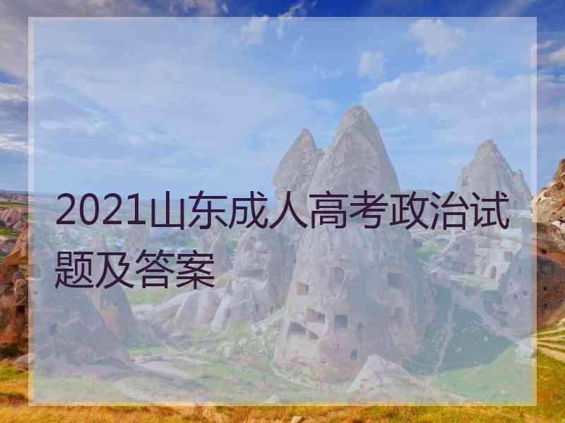 2021山东成人高考政治试题及答案