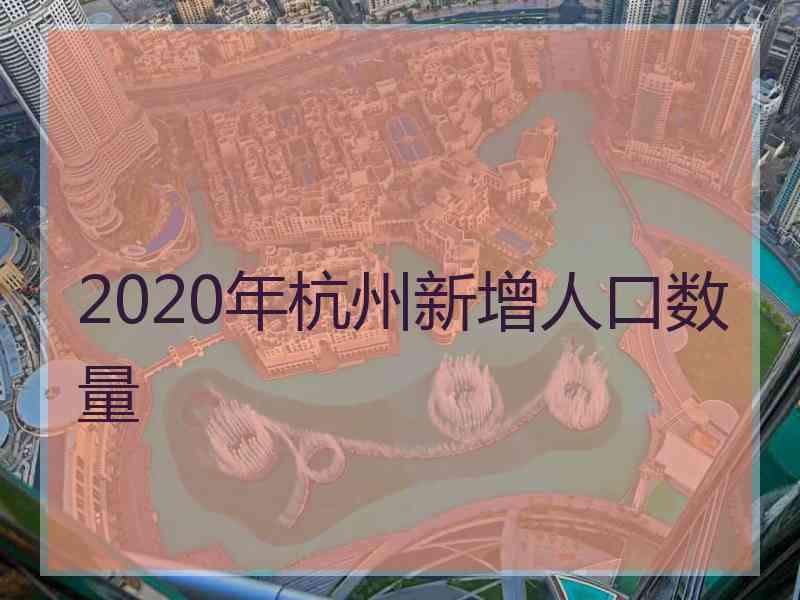 2020年杭州新增人口数量