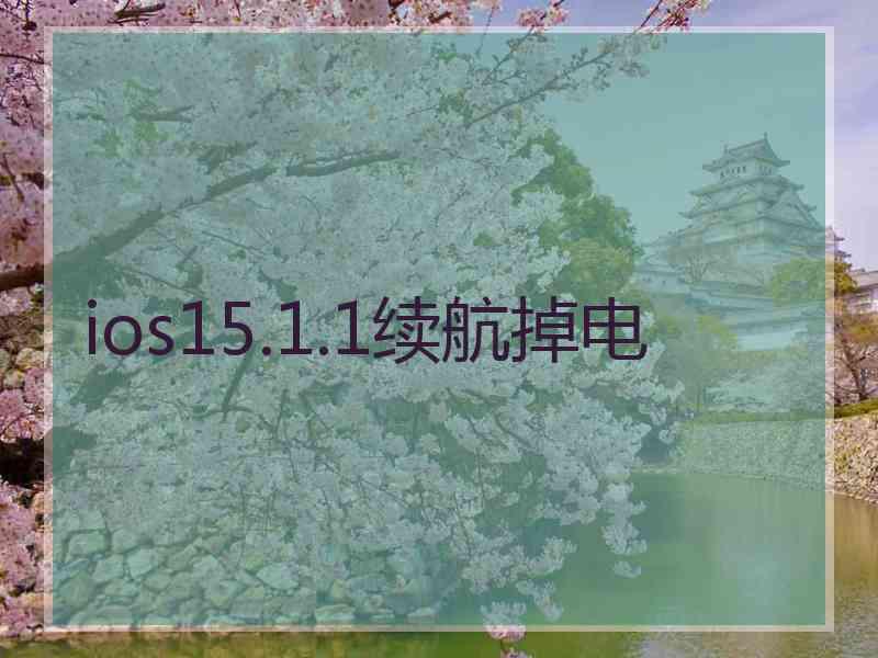 ios15.1.1续航掉电