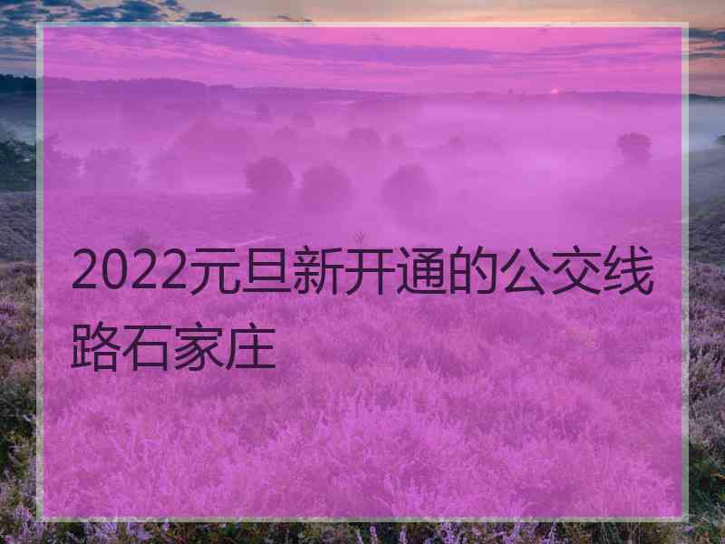 2022元旦新开通的公交线路石家庄