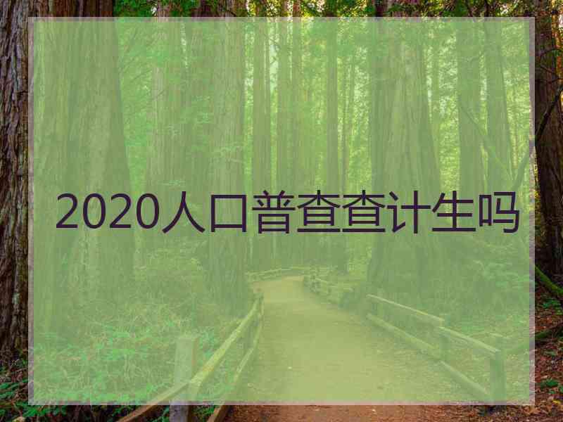 2020人口普查查计生吗