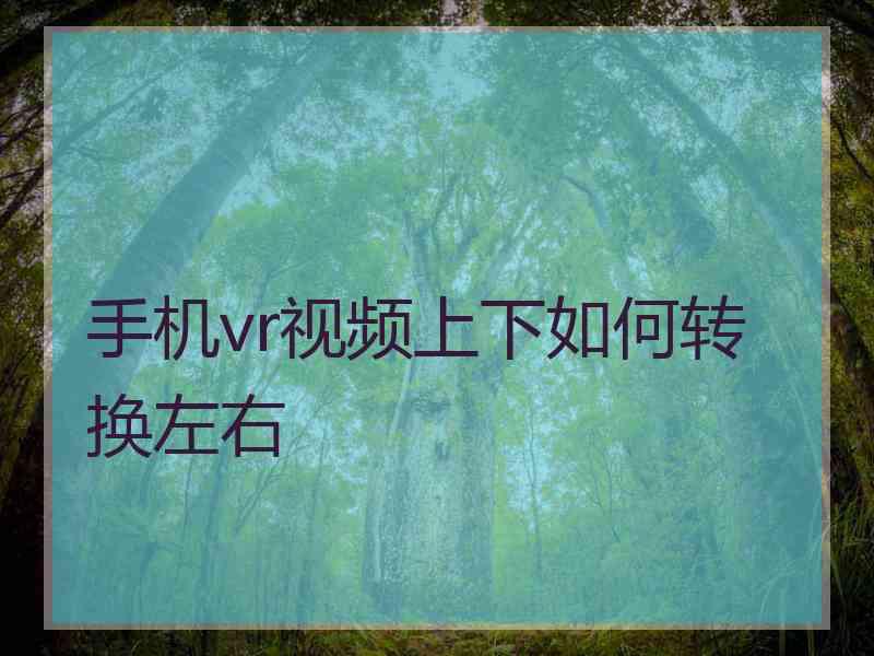 手机vr视频上下如何转换左右