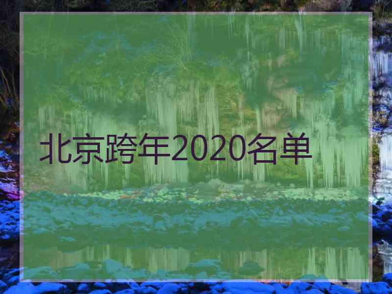 北京跨年2020名单