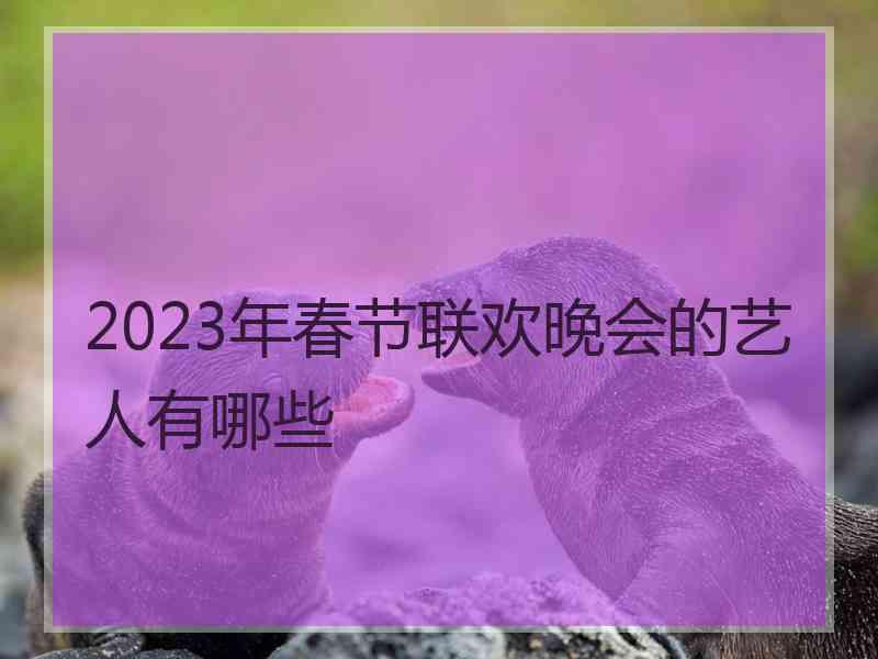 2023年春节联欢晚会的艺人有哪些