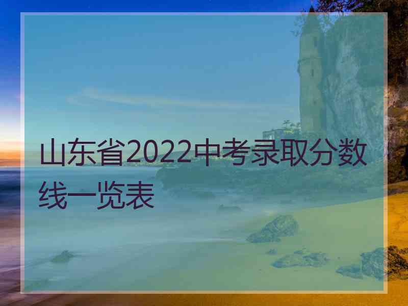 山东省2022中考录取分数线一览表