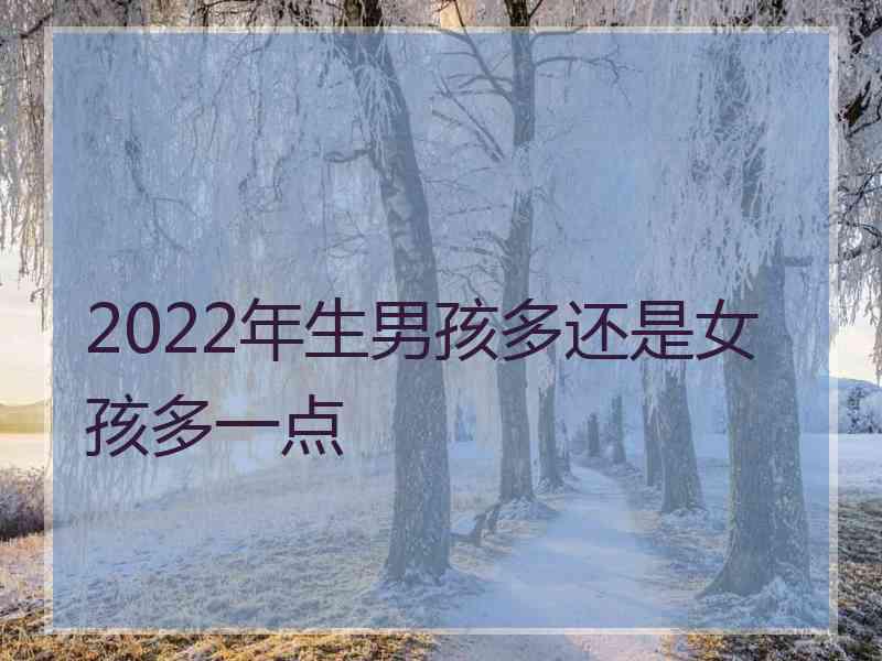 2022年生男孩多还是女孩多一点