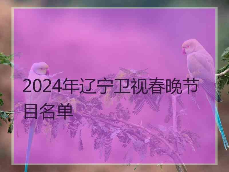 2024年辽宁卫视春晚节目名单