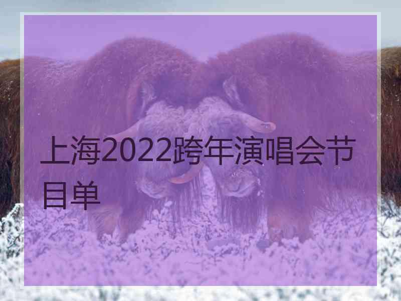 上海2022跨年演唱会节目单