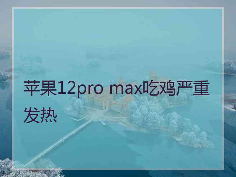 苹果12pro max吃鸡严重发热