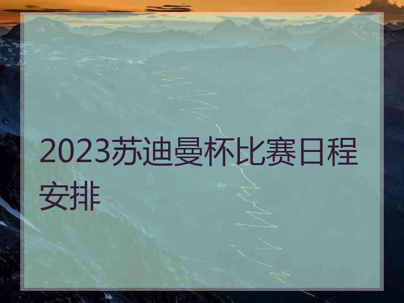 2023苏迪曼杯比赛日程安排