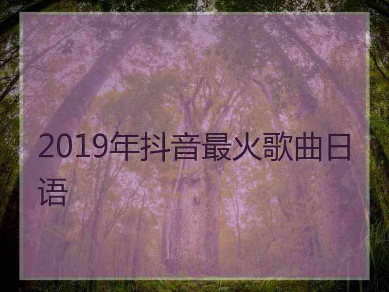 2019年抖音最火歌曲日语