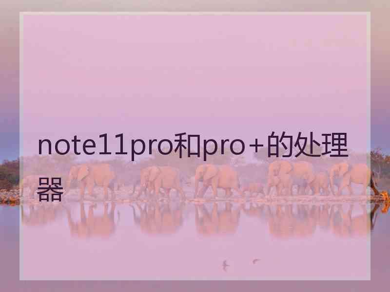 note11pro和pro+的处理器