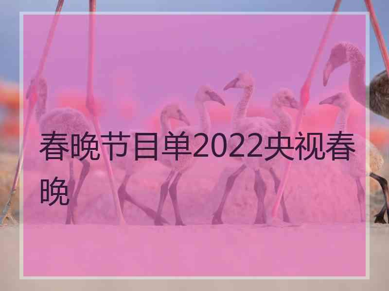 春晚节目单2022央视春晚