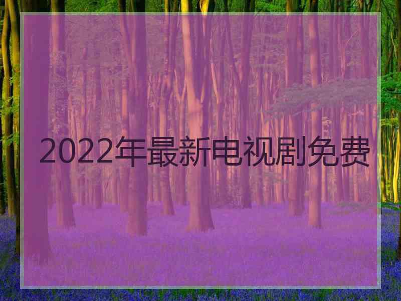 2022年最新电视剧免费