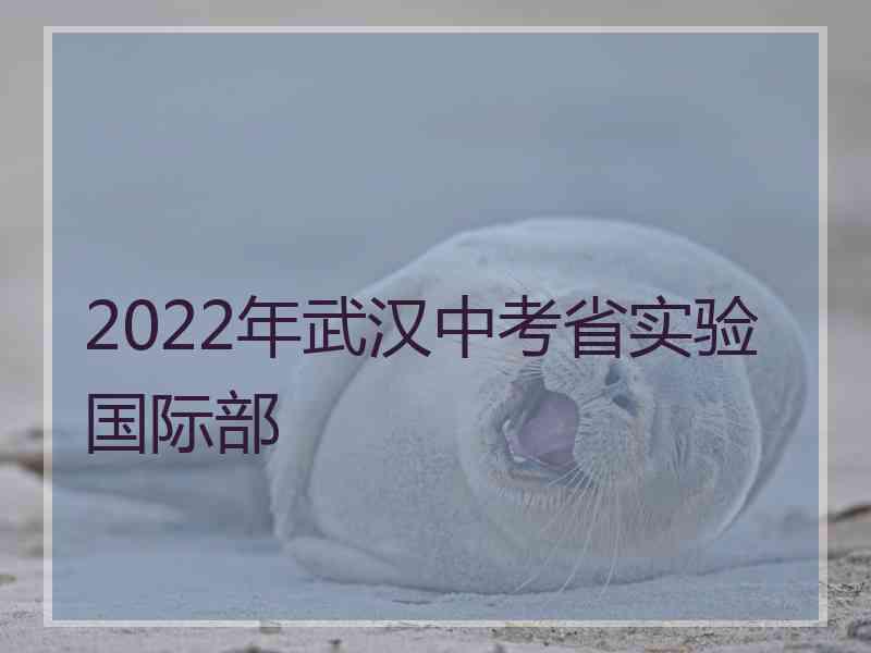 2022年武汉中考省实验国际部