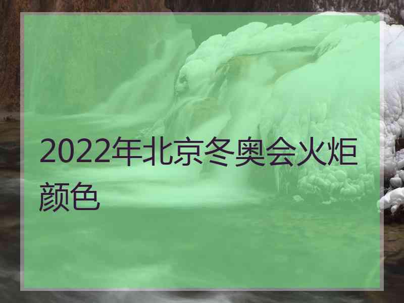 2022年北京冬奥会火炬颜色