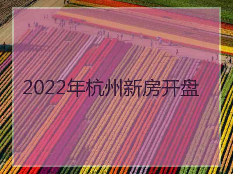 2022年杭州新房开盘