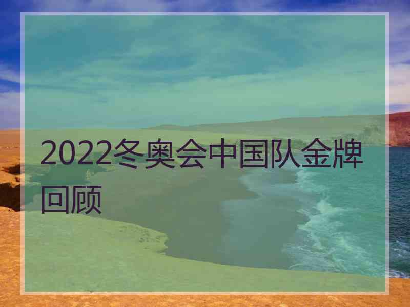 2022冬奥会中国队金牌回顾