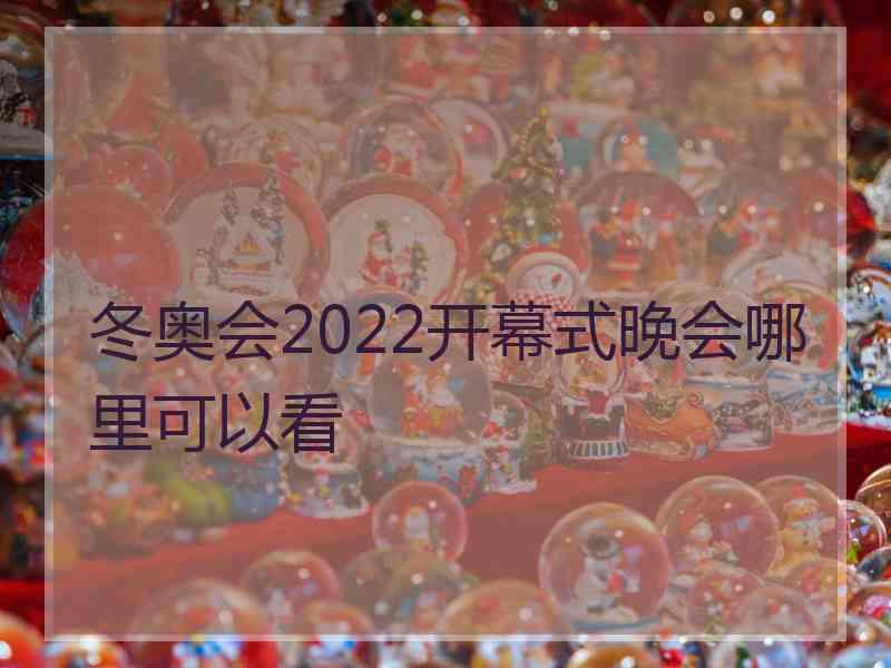 冬奥会2022开幕式晚会哪里可以看