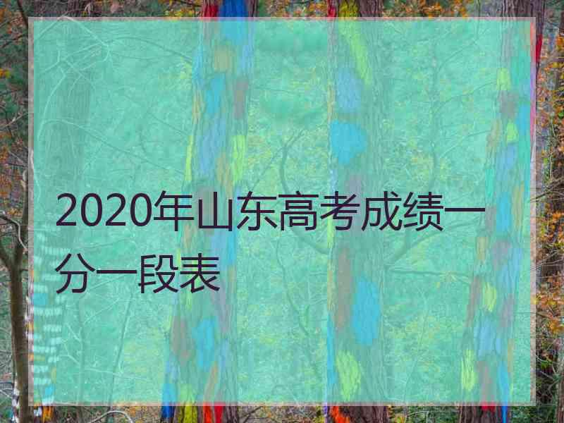 2020年山东高考成绩一分一段表