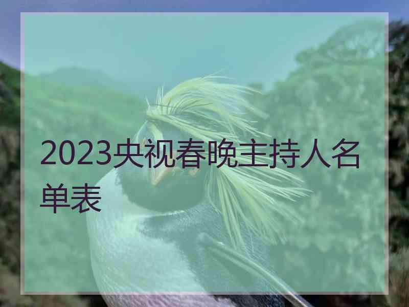 2023央视春晚主持人名单表