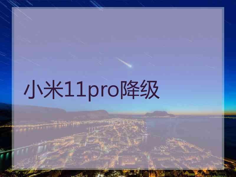 小米11pro降级