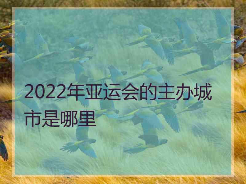 2022年亚运会的主办城市是哪里