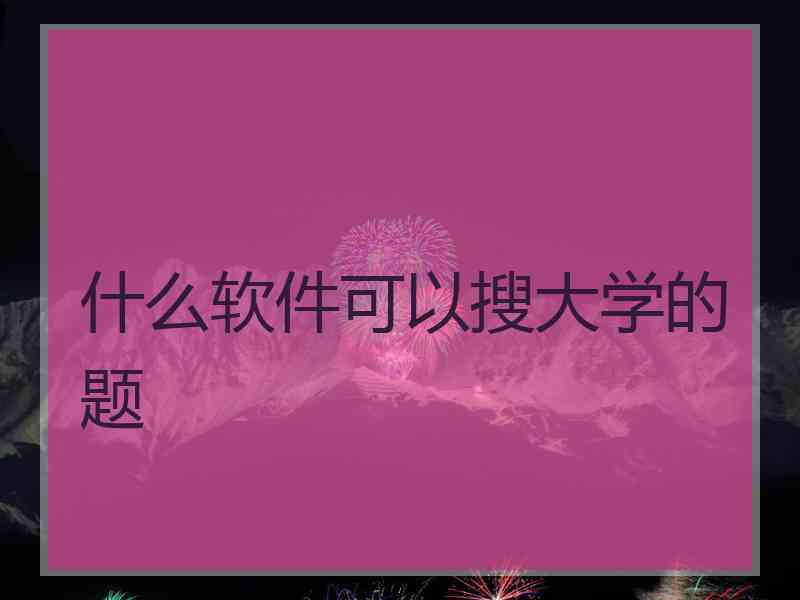 什么软件可以搜大学的题