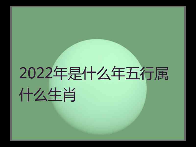 2022年是什么年五行属什么生肖