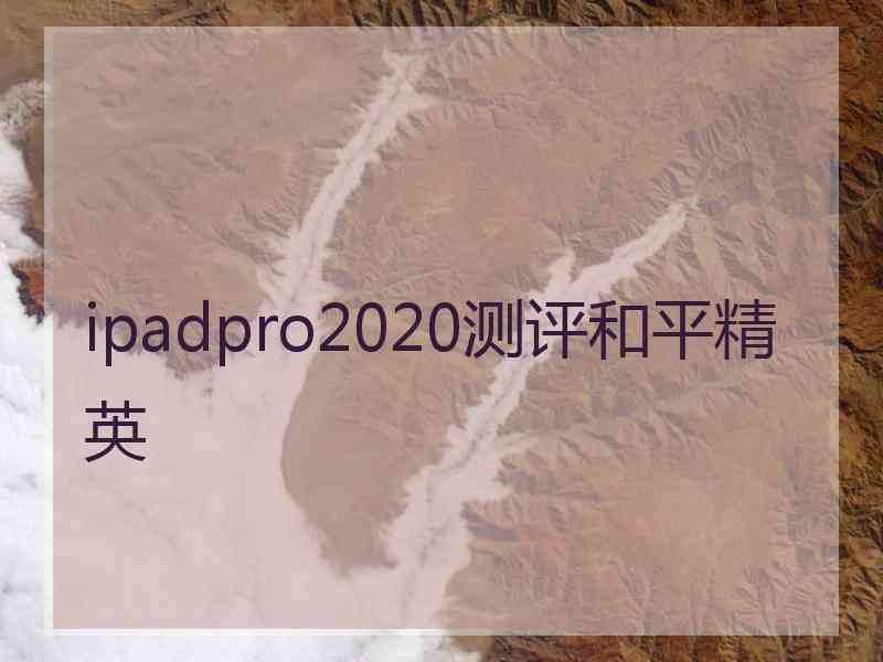 ipadpro2020测评和平精英