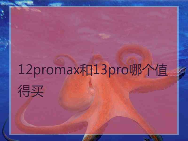 12promax和13pro哪个值得买