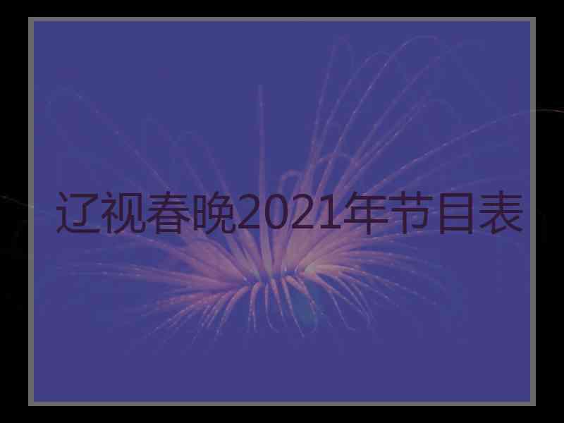 辽视春晚2021年节目表