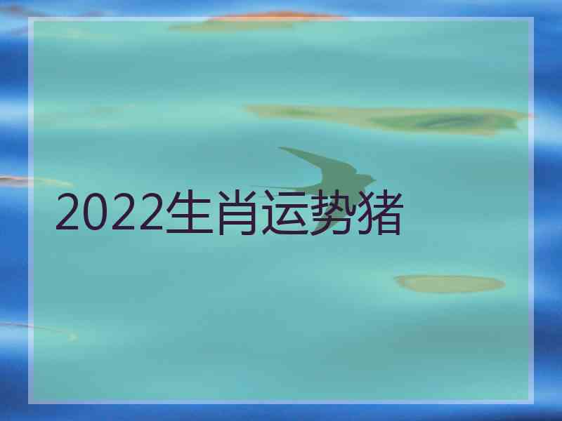 2022生肖运势猪