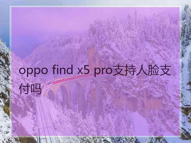 oppo find x5 pro支持人脸支付吗