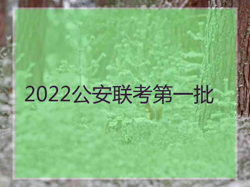 2022公安联考第一批