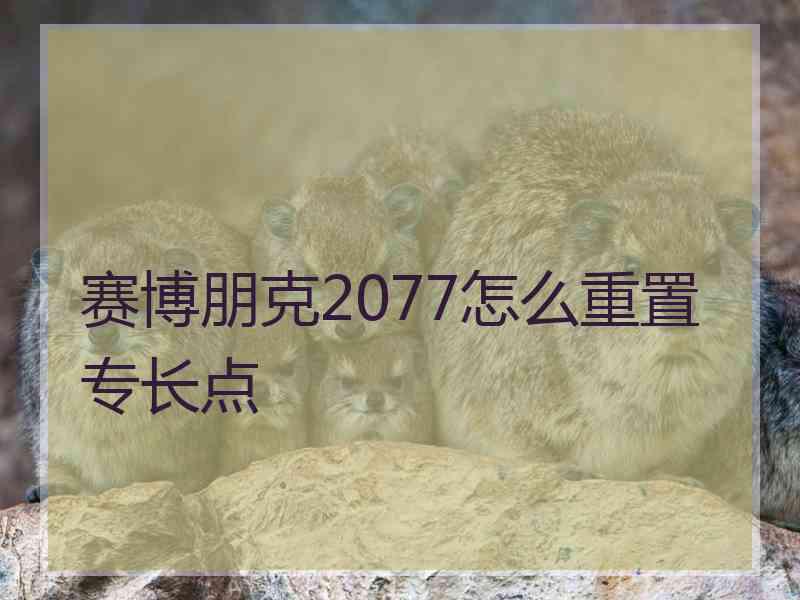 赛博朋克2077怎么重置专长点