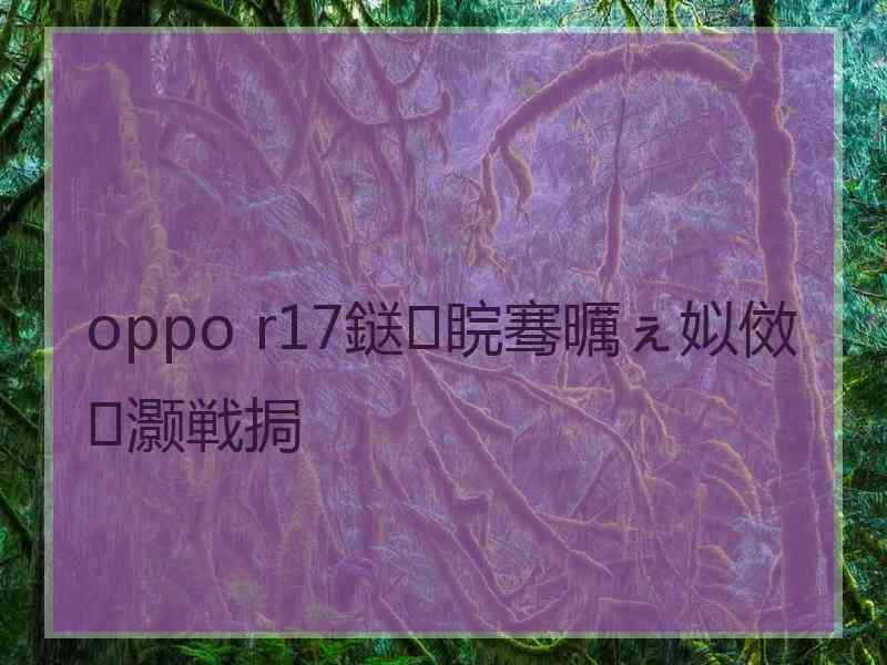 oppo r17鎹㈠睆骞曞ぇ姒傚灏戦挶