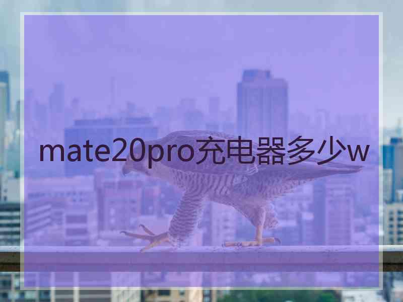 mate20pro充电器多少w