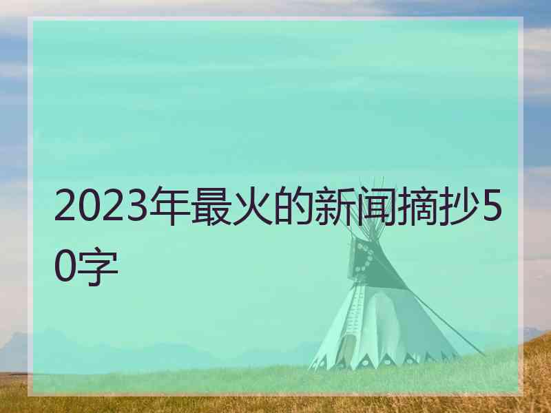 2023年最火的新闻摘抄50字