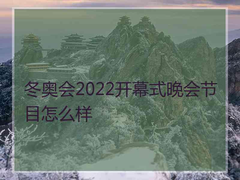 冬奥会2022开幕式晚会节目怎么样