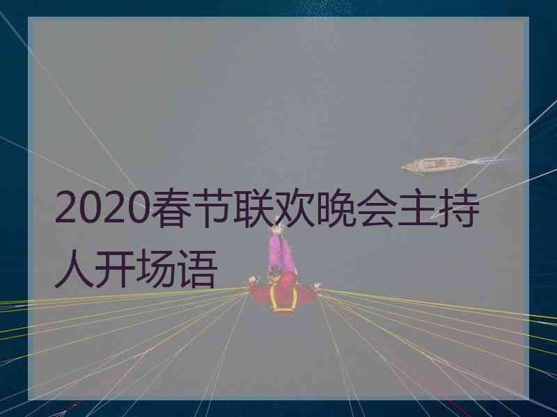 2020春节联欢晚会主持人开场语