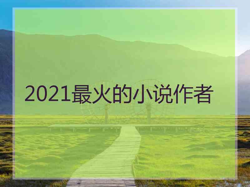 2021最火的小说作者