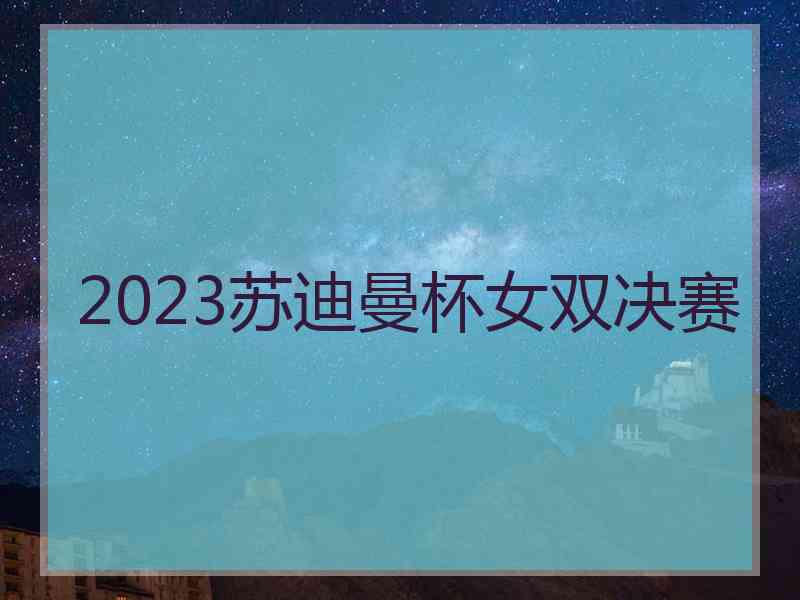 2023苏迪曼杯女双决赛