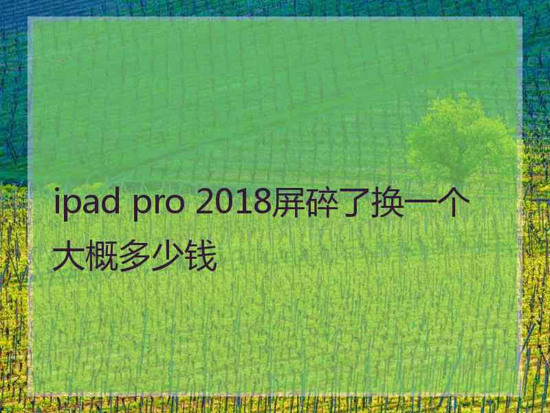 ipad pro 2018屏碎了换一个大概多少钱