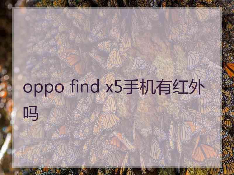 oppo find x5手机有红外吗