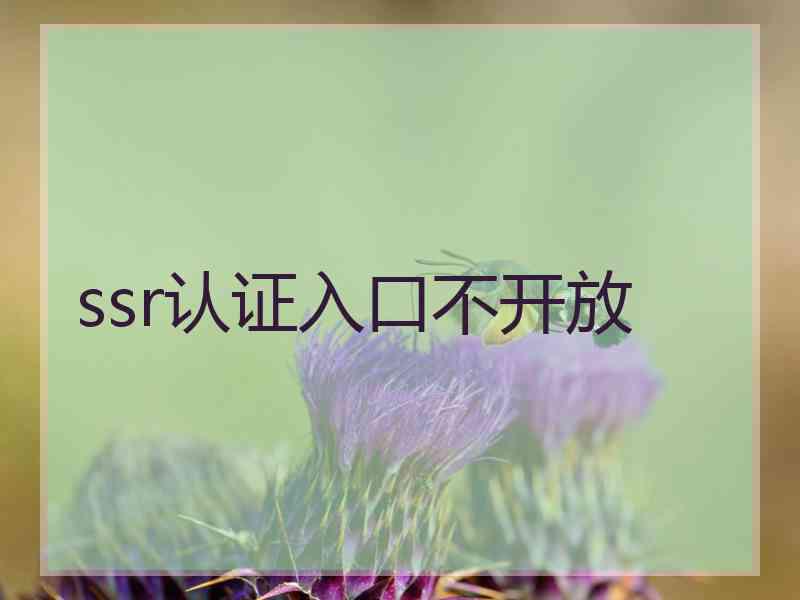 ssr认证入口不开放