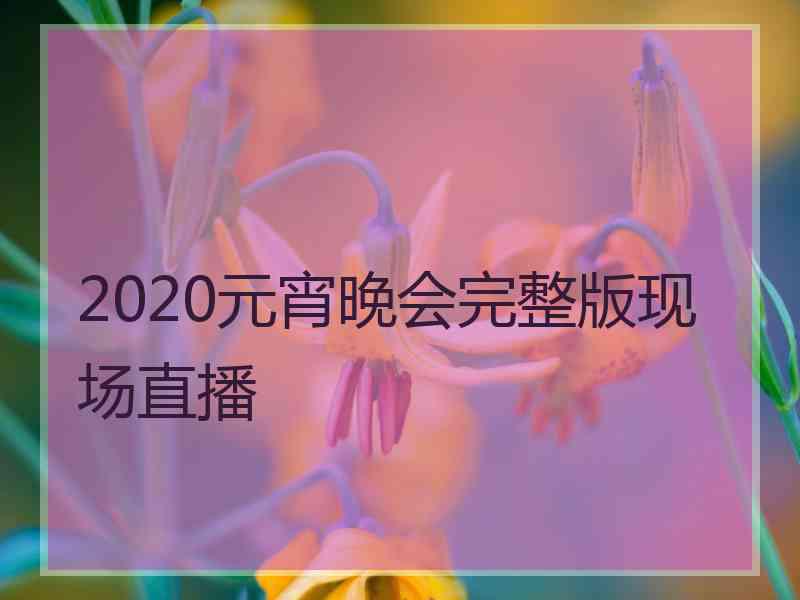 2020元宵晚会完整版现场直播