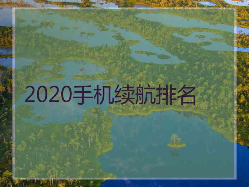 2020手机续航排名