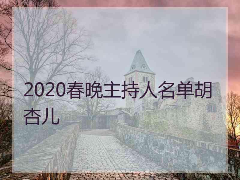 2020春晚主持人名单胡杏儿